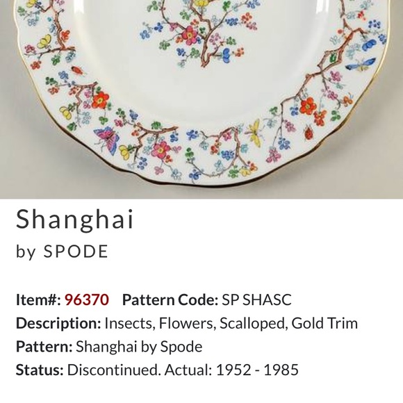 Spode Shanghai Vintage Floral Scalloped Trim Plates - Picture 2 of 4